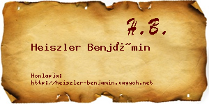 Heiszler Benjámin névjegykártya