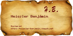 Heiszler Benjámin névjegykártya