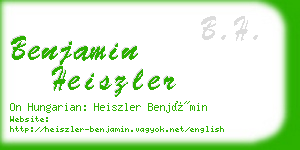 benjamin heiszler business card